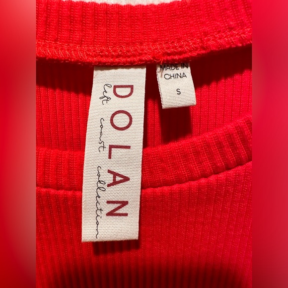 Anthropologie Dolan Left Coast Puff Sleeve Top Ribbed Red , size S - Picture 5 of 8